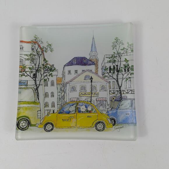 Rabbit Story Glass Tray and Coasters Vanity Cutting Board Unique Functional Art - Picture 11 of 16